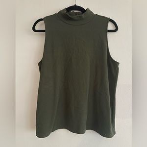 Loft mockneck tank with button detailing